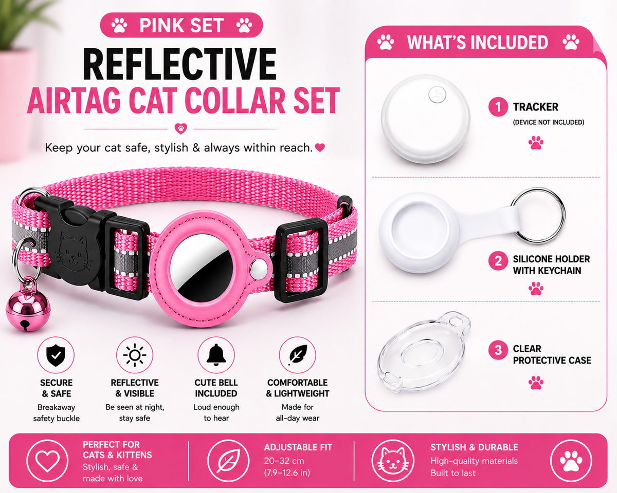 Reflective AirTag Pet Collar