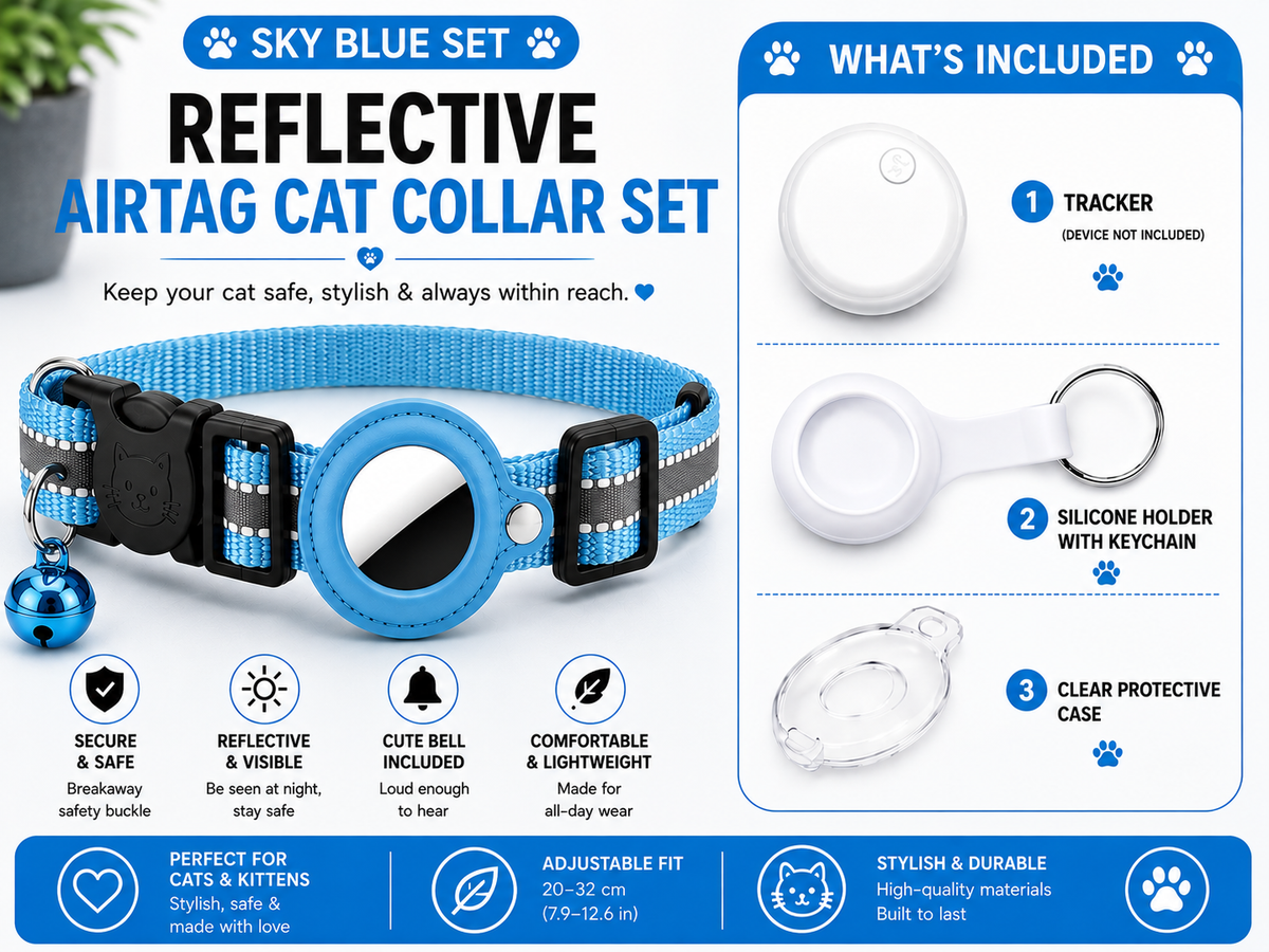 Reflective AirTag Pet Collar