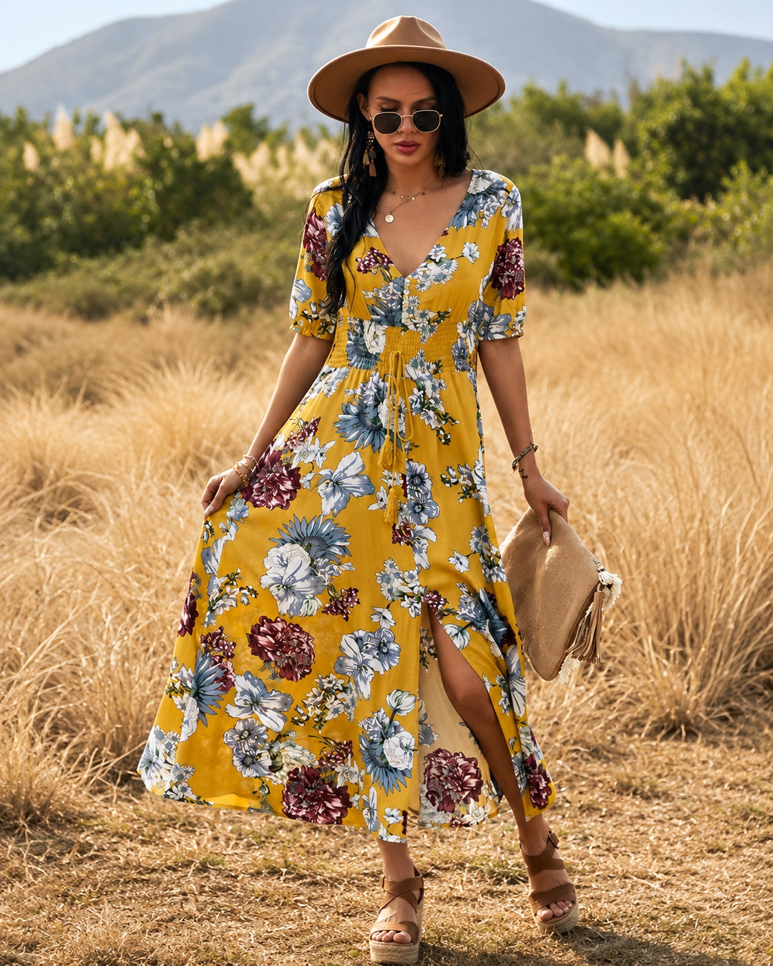 Floral Summer Maxi Beach Dress