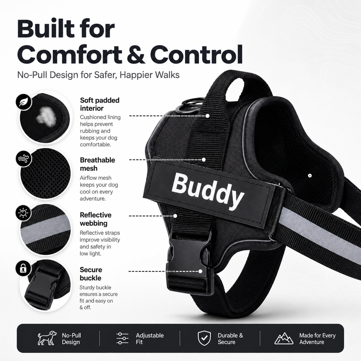 Personalized No-Pull Dog Harness