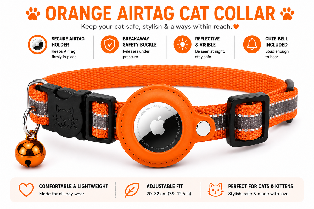 Reflective AirTag Pet Collar