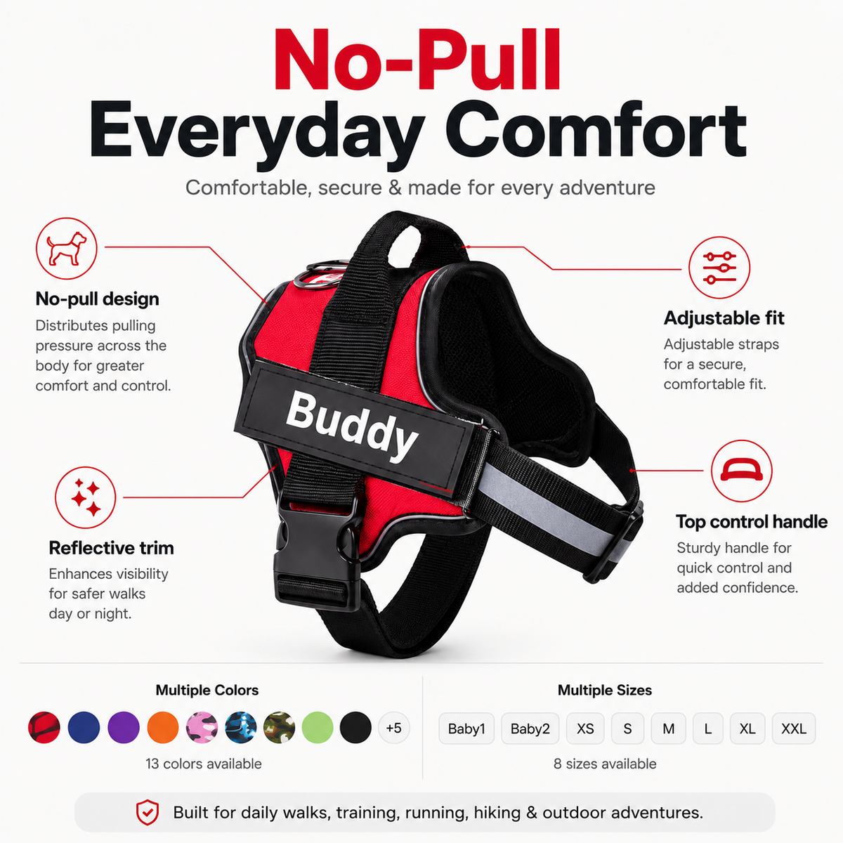 Personalized No-Pull Dog Harness