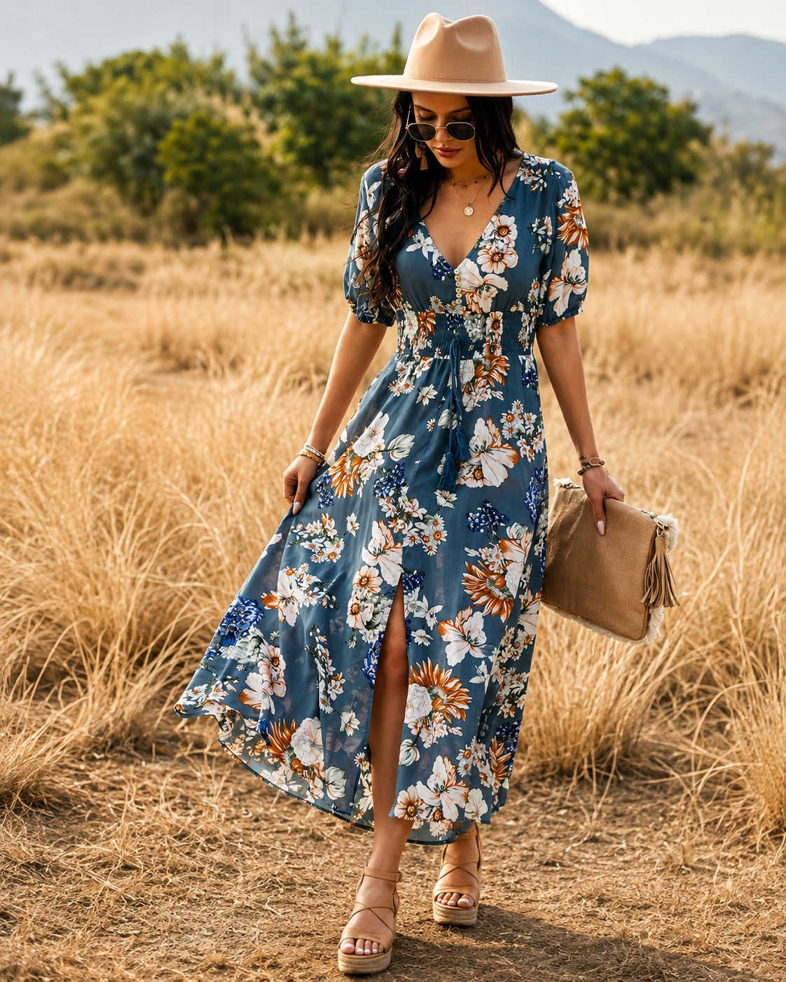 Floral Summer Maxi Beach Dress