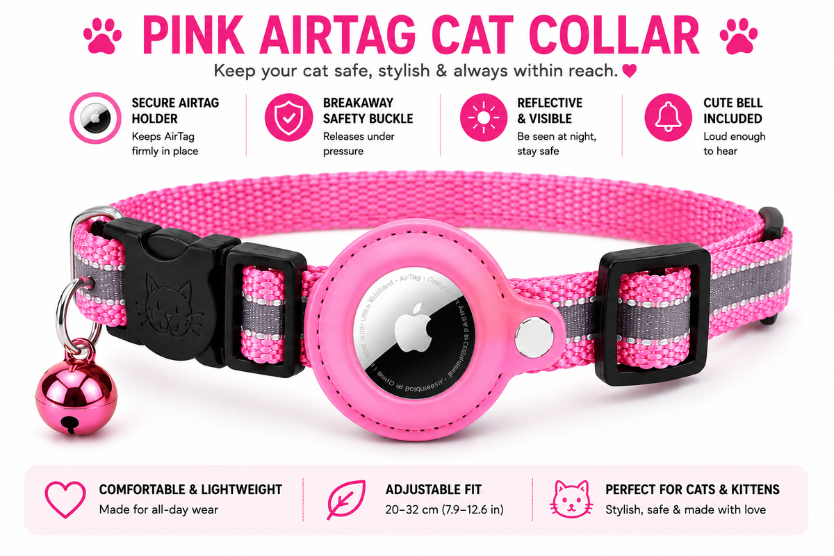 Reflective AirTag Pet Collar