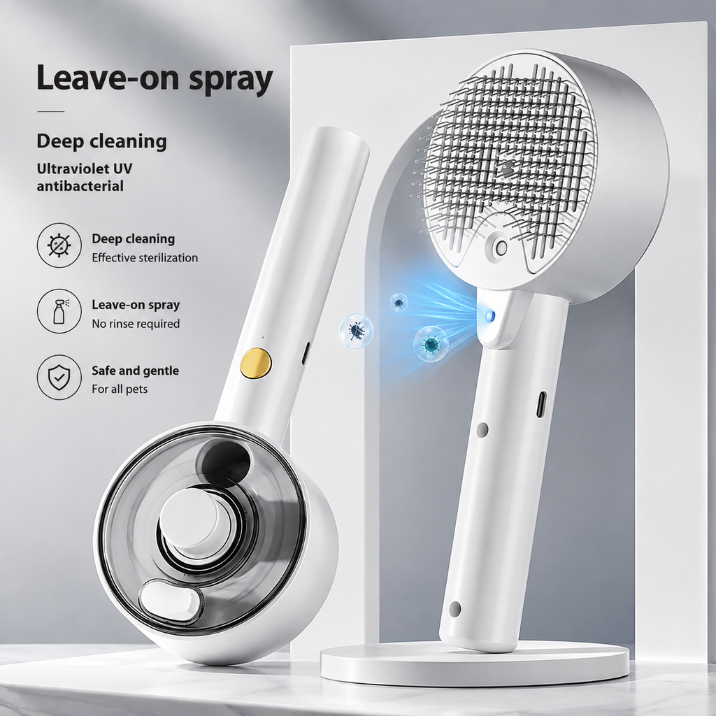 Steam Pet Grooming Brush – Mist Hair Remover for Cats & Dogs