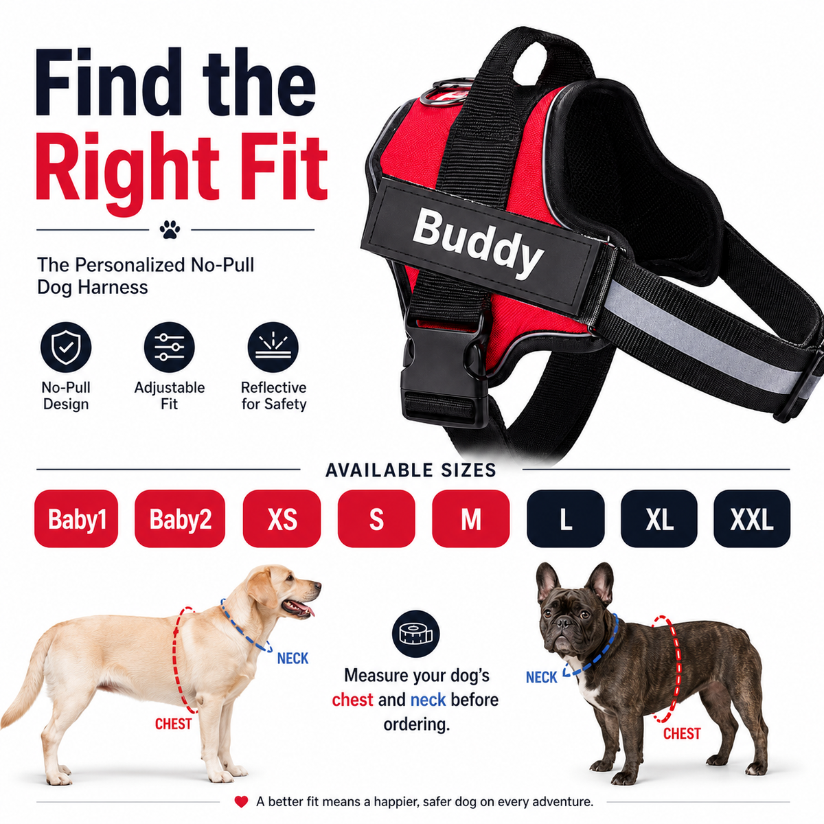 Personalized No-Pull Dog Harness