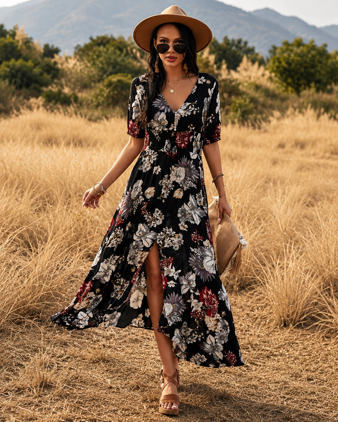 Floral Summer Maxi Beach Dress