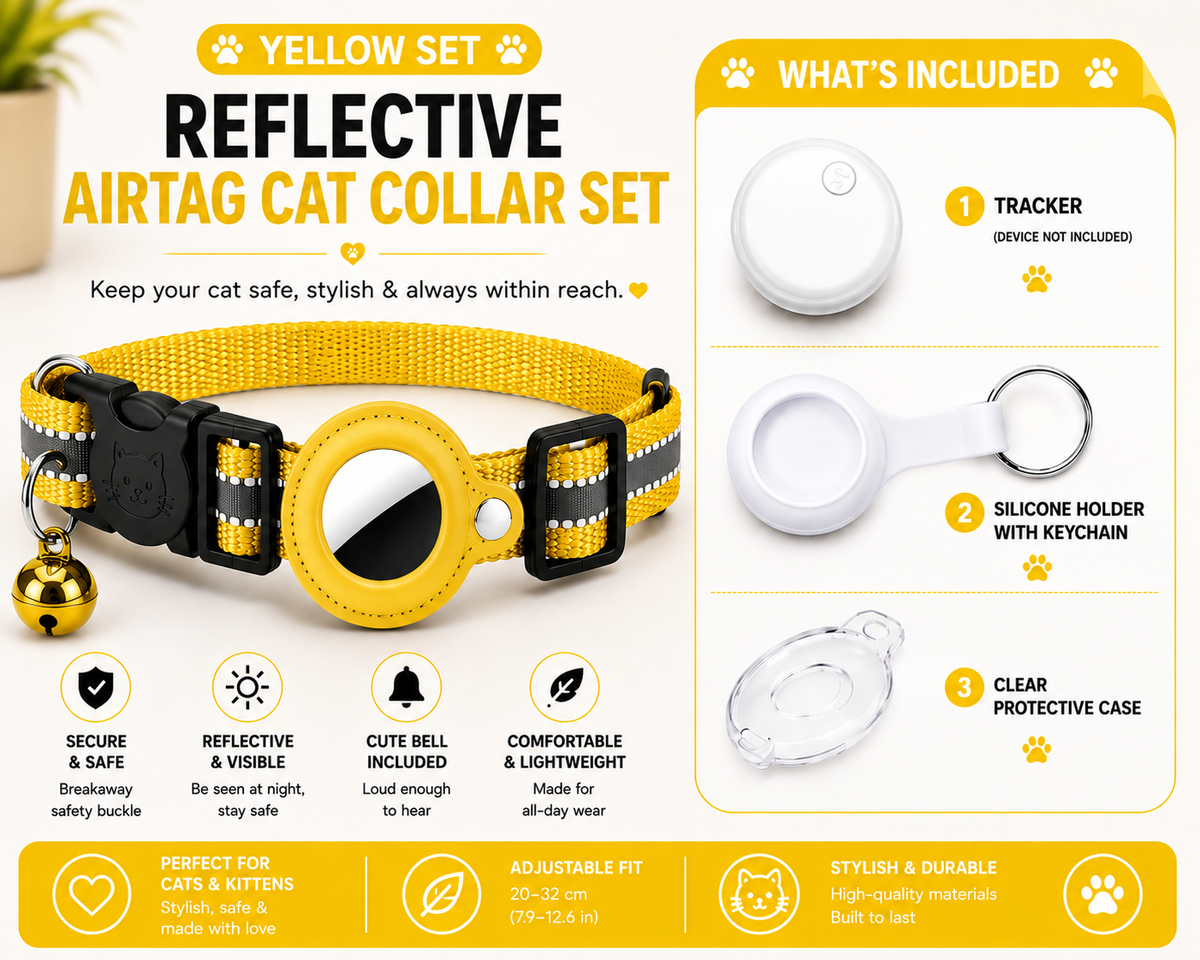 Reflective AirTag Pet Collar