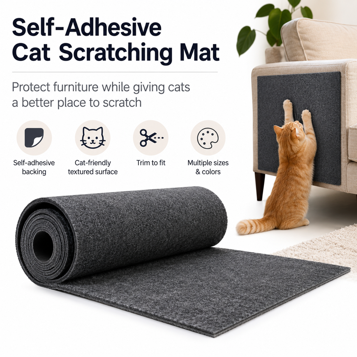 Self-Adhesive Cat Scratching Mat