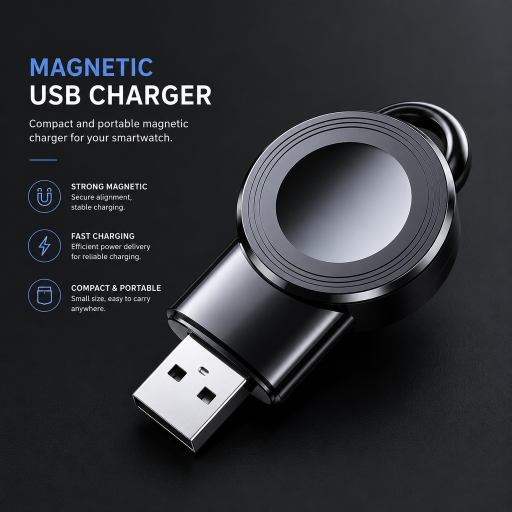Portable USB Magnetic Watch Charger
