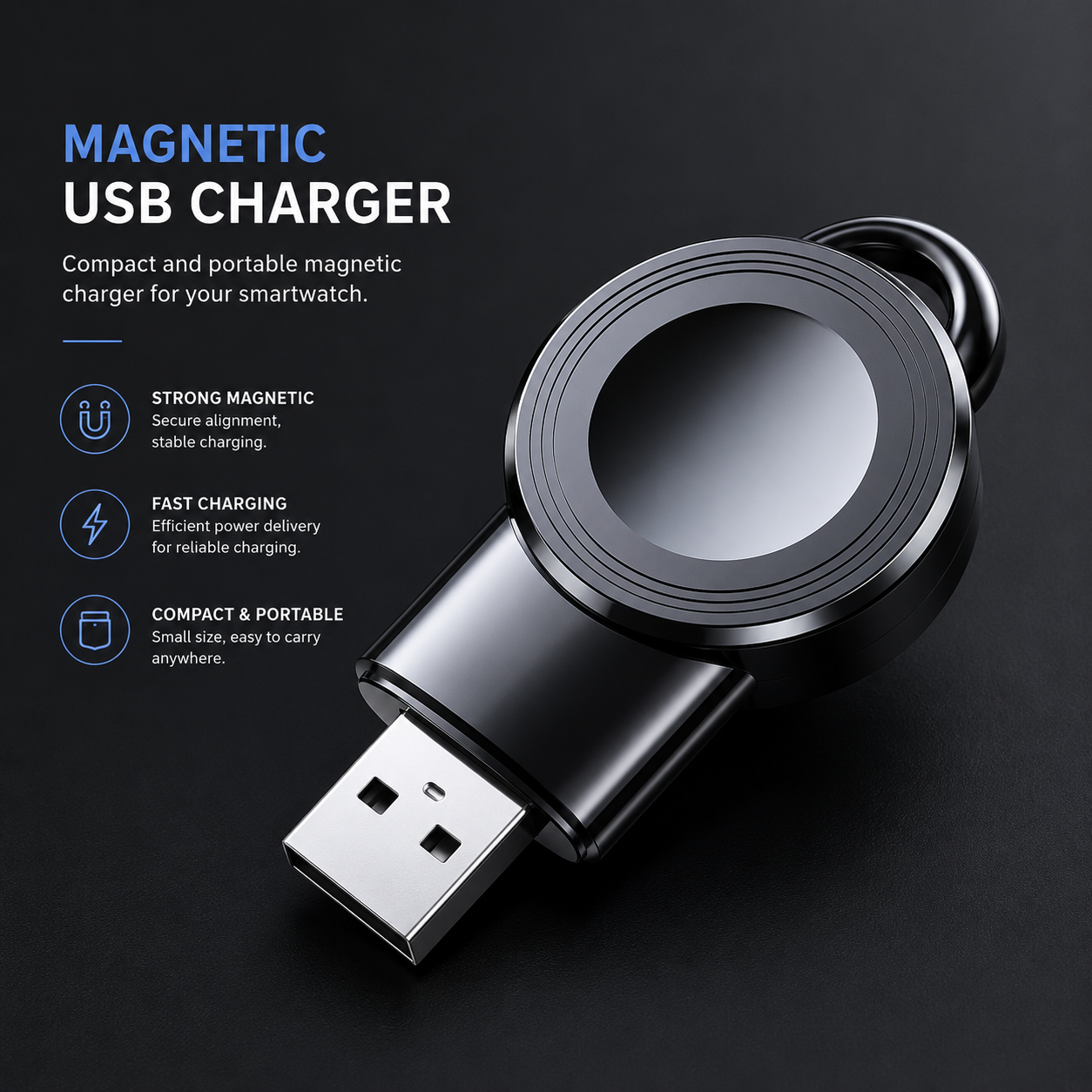 Portable USB Magnetic Watch Charger