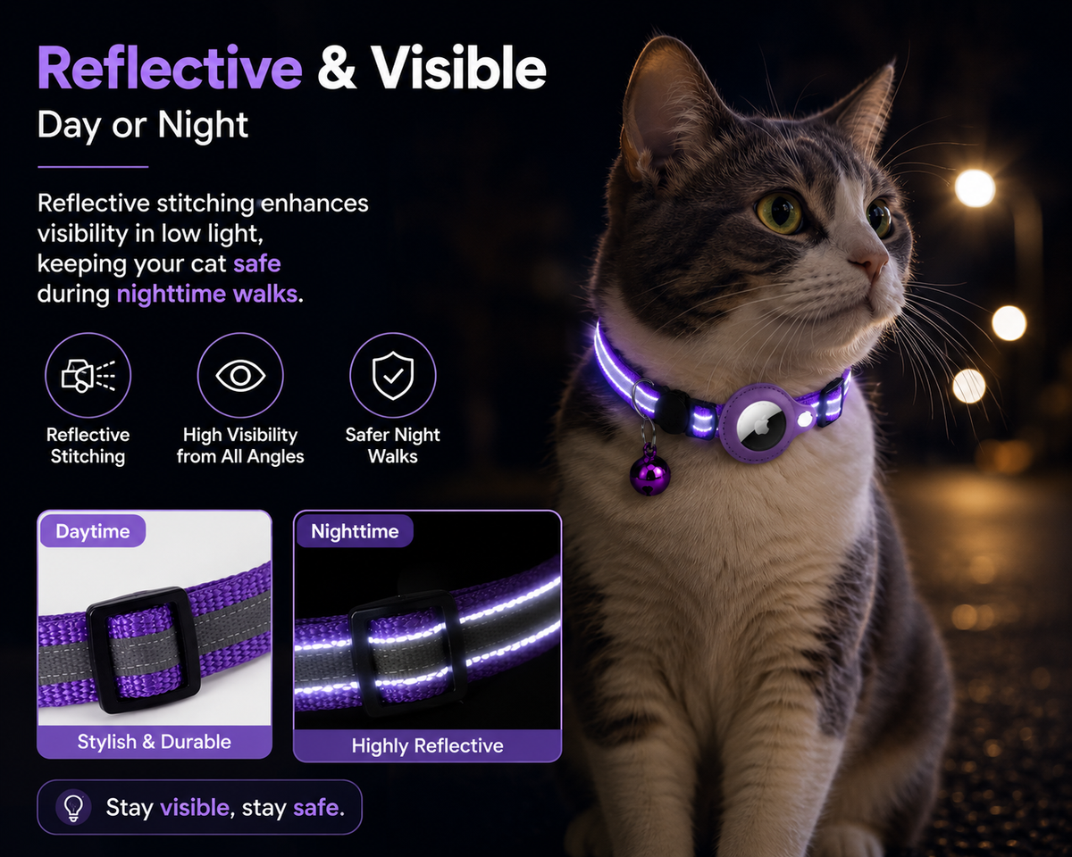 Reflective AirTag Pet Collar