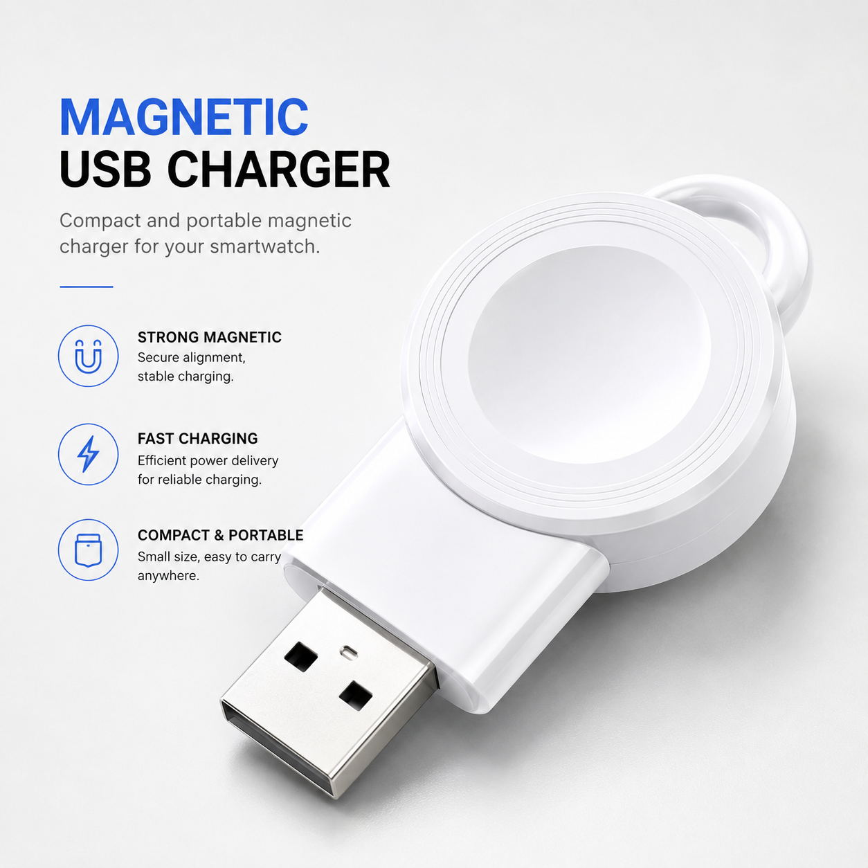 Portable USB Magnetic Watch Charger