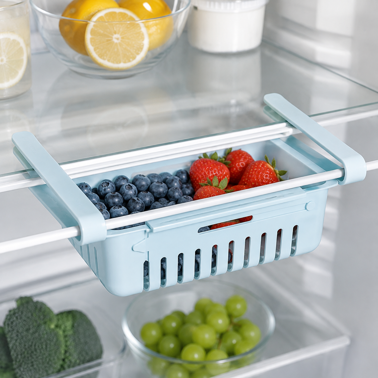 Retractable Fridge Storage Drawer & Organizer