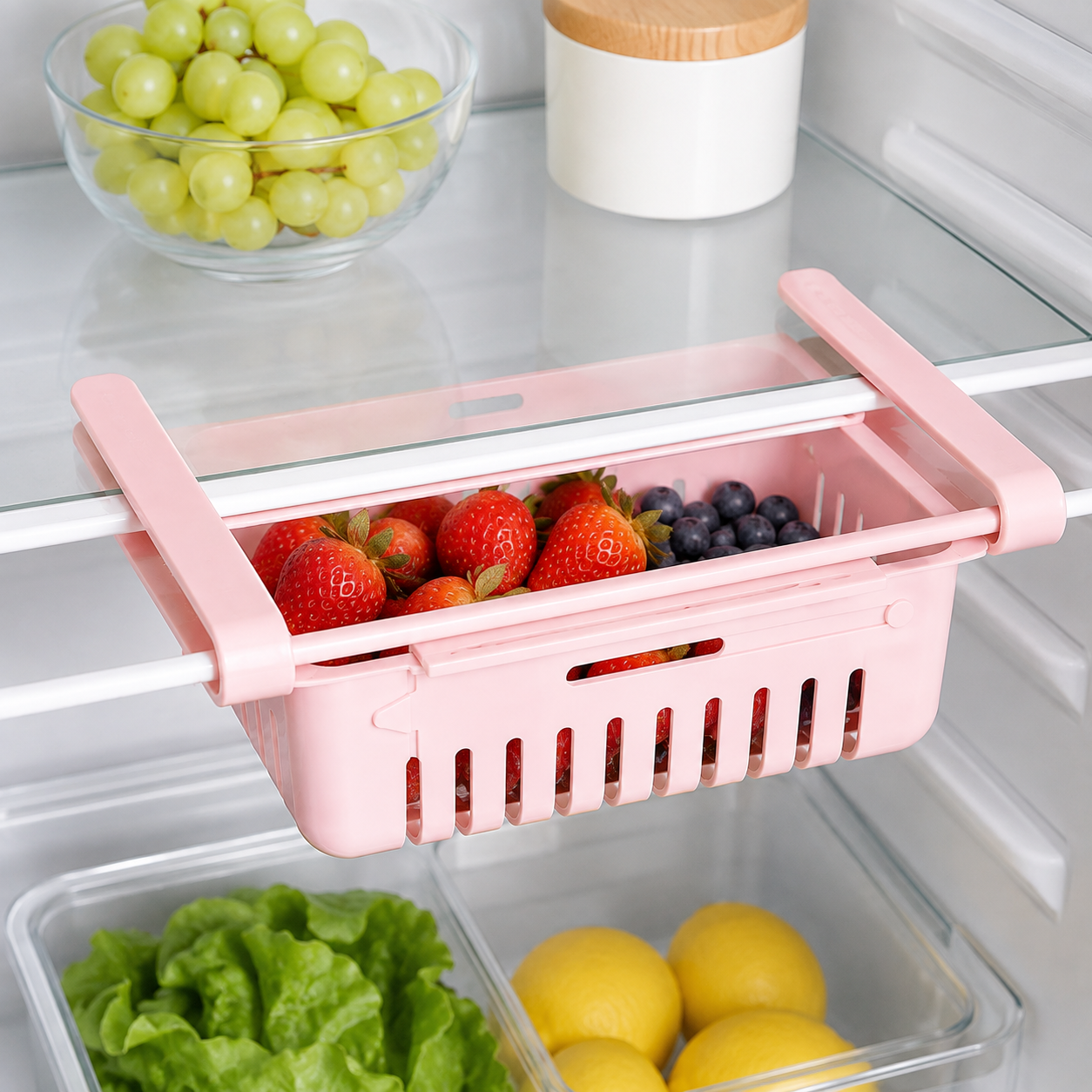 Retractable Fridge Storage Drawer & Organizer