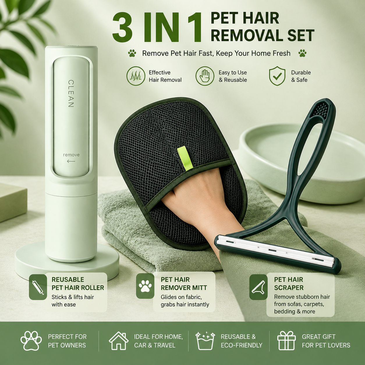 Reusable Pet Hair Remover Roller
