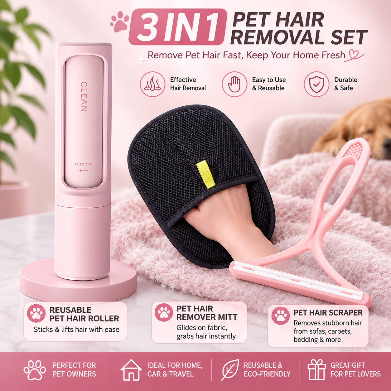 Reusable Pet Hair Remover Roller
