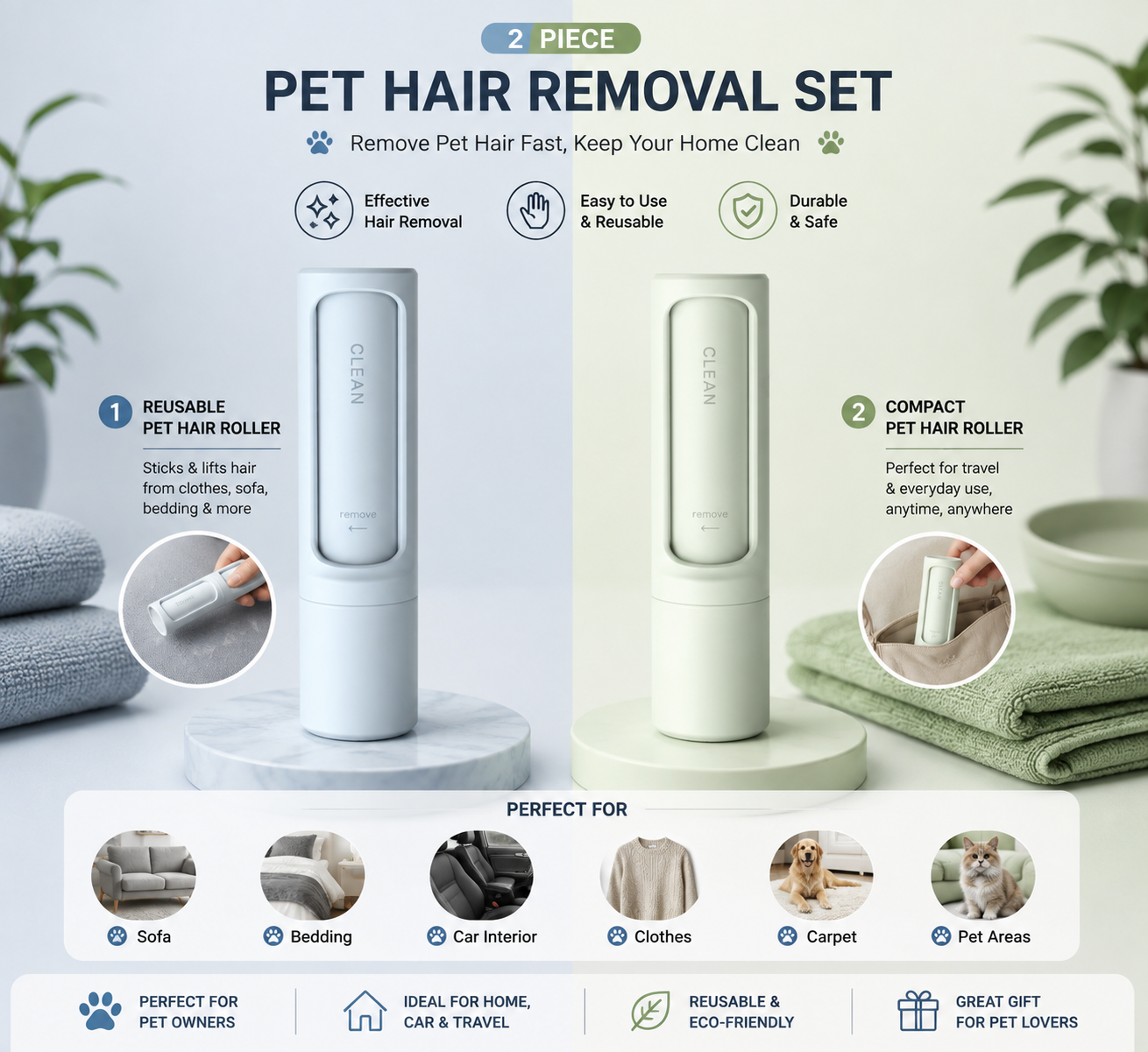 Reusable Pet Hair Remover Roller