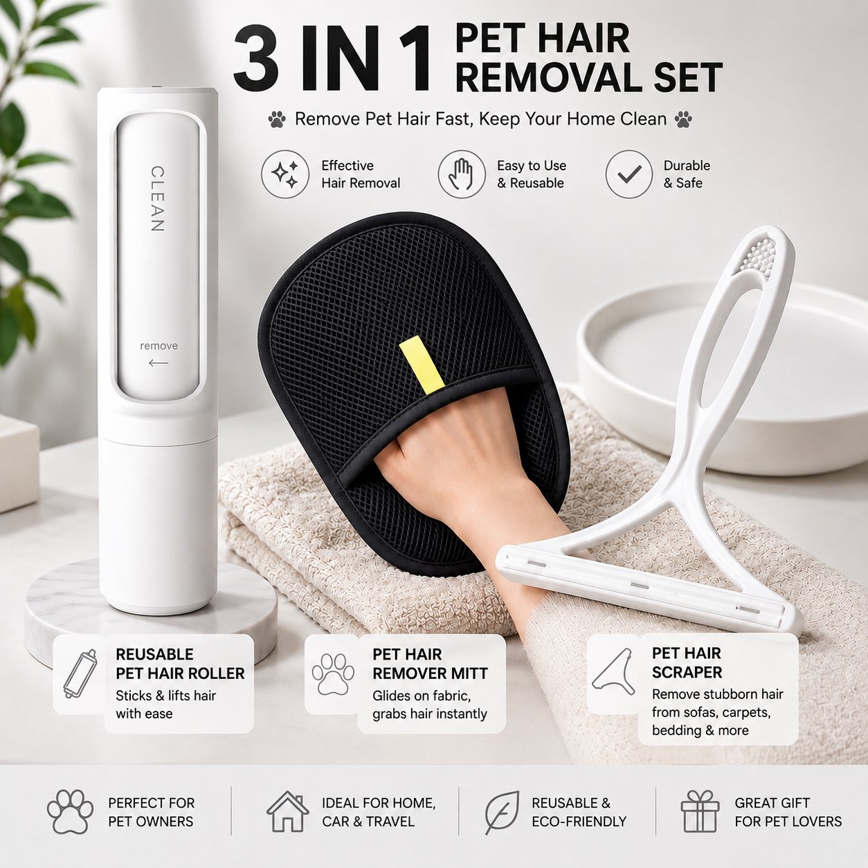 Reusable Pet Hair Remover Roller