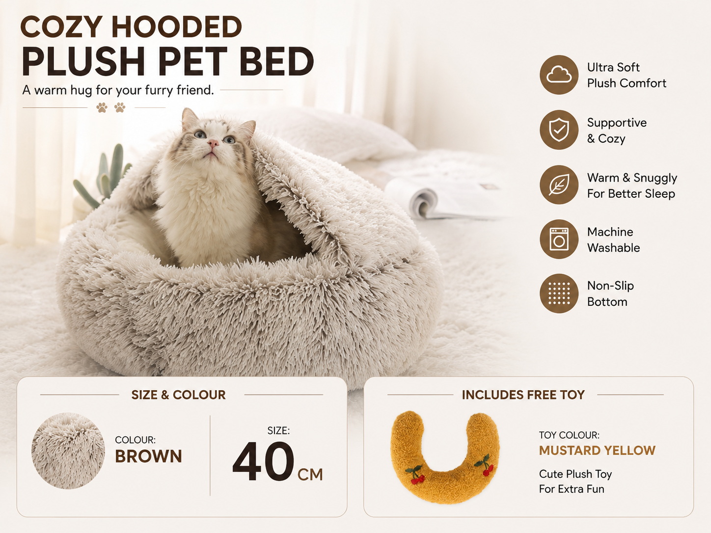 2-in-1 Plush Pet Bed