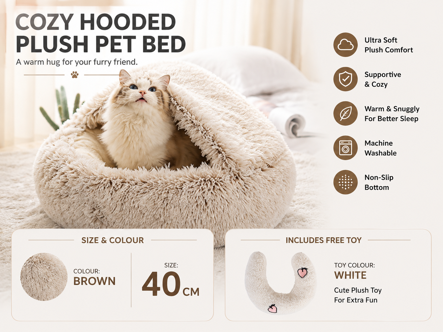 2-in-1 Plush Pet Bed