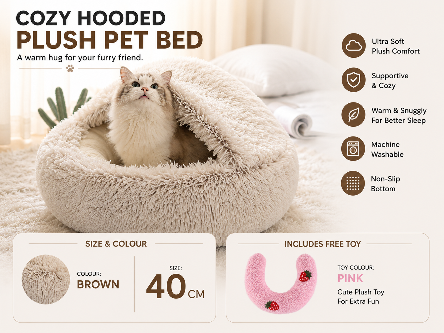 2-in-1 Plush Pet Bed