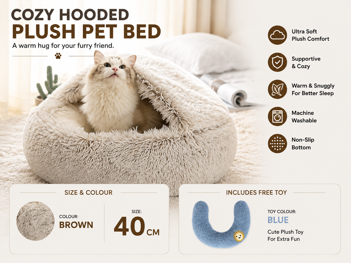 2-in-1 Plush Pet Bed
