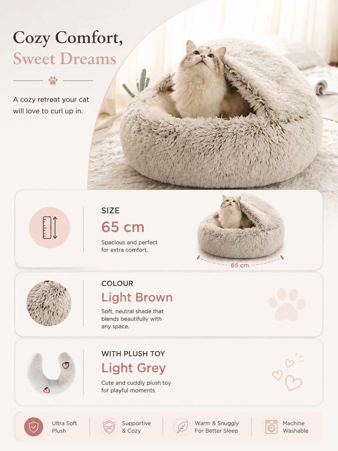 2-in-1 Plush Pet Bed