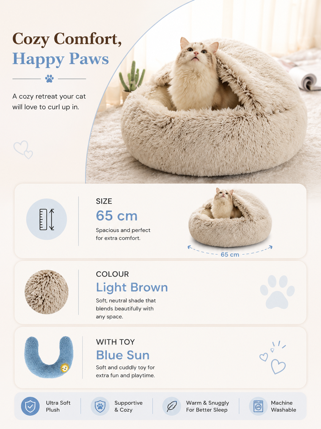 2-in-1 Plush Pet Bed