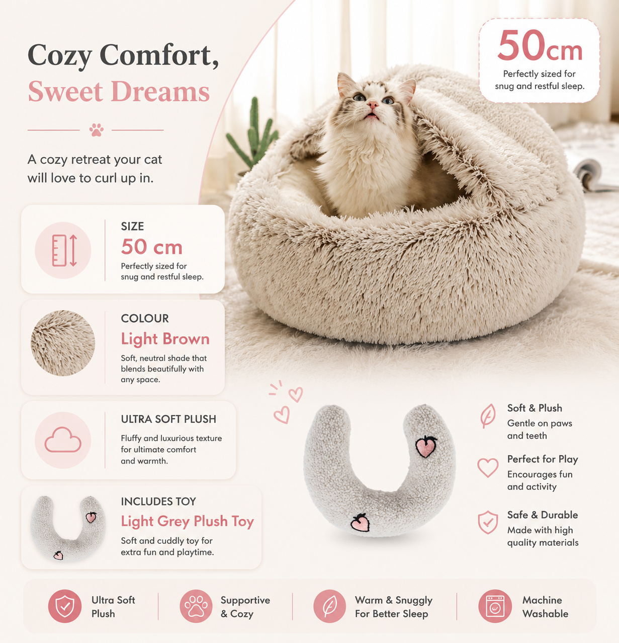 2-in-1 Plush Pet Bed
