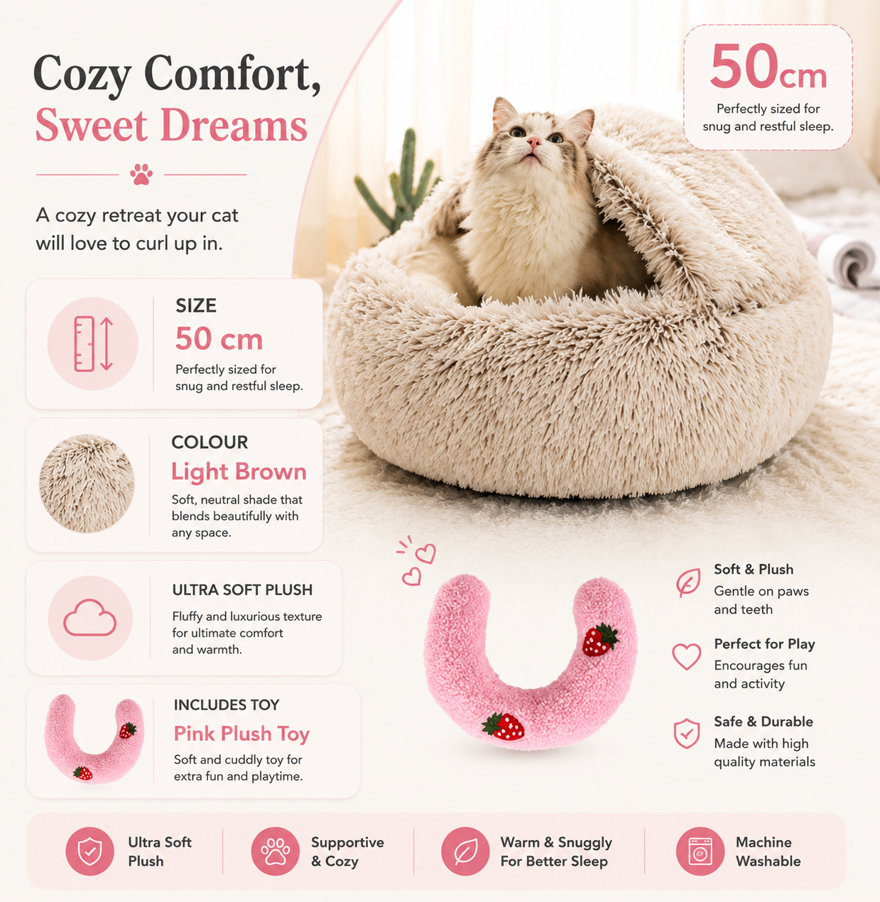 2-in-1 Plush Pet Bed