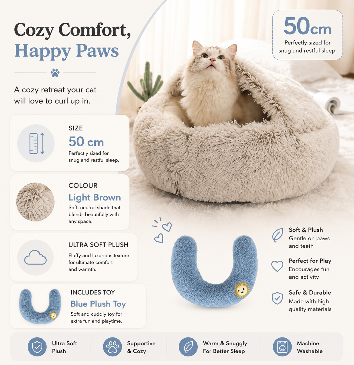 2-in-1 Plush Pet Bed