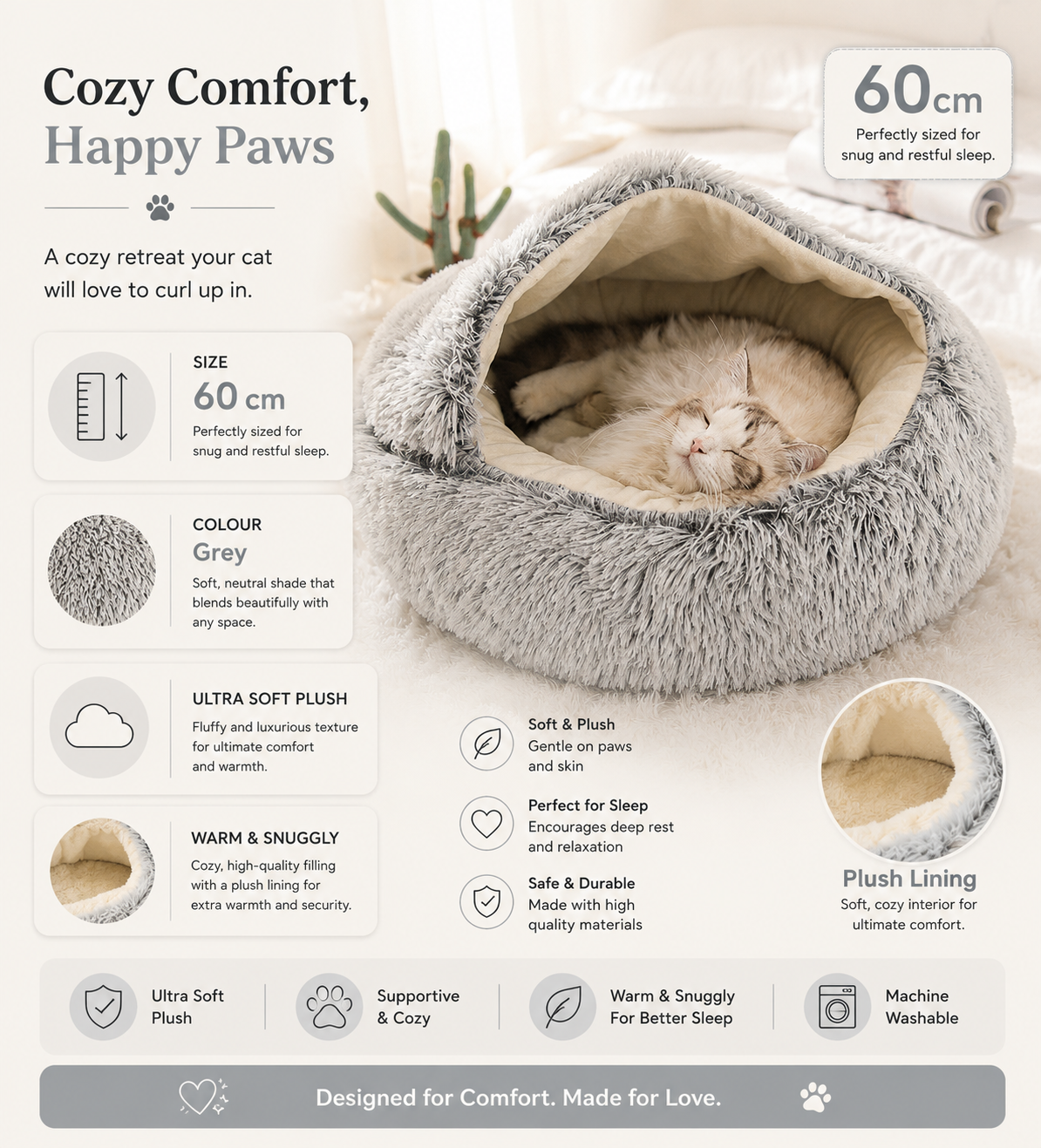 2-in-1 Plush Pet Bed