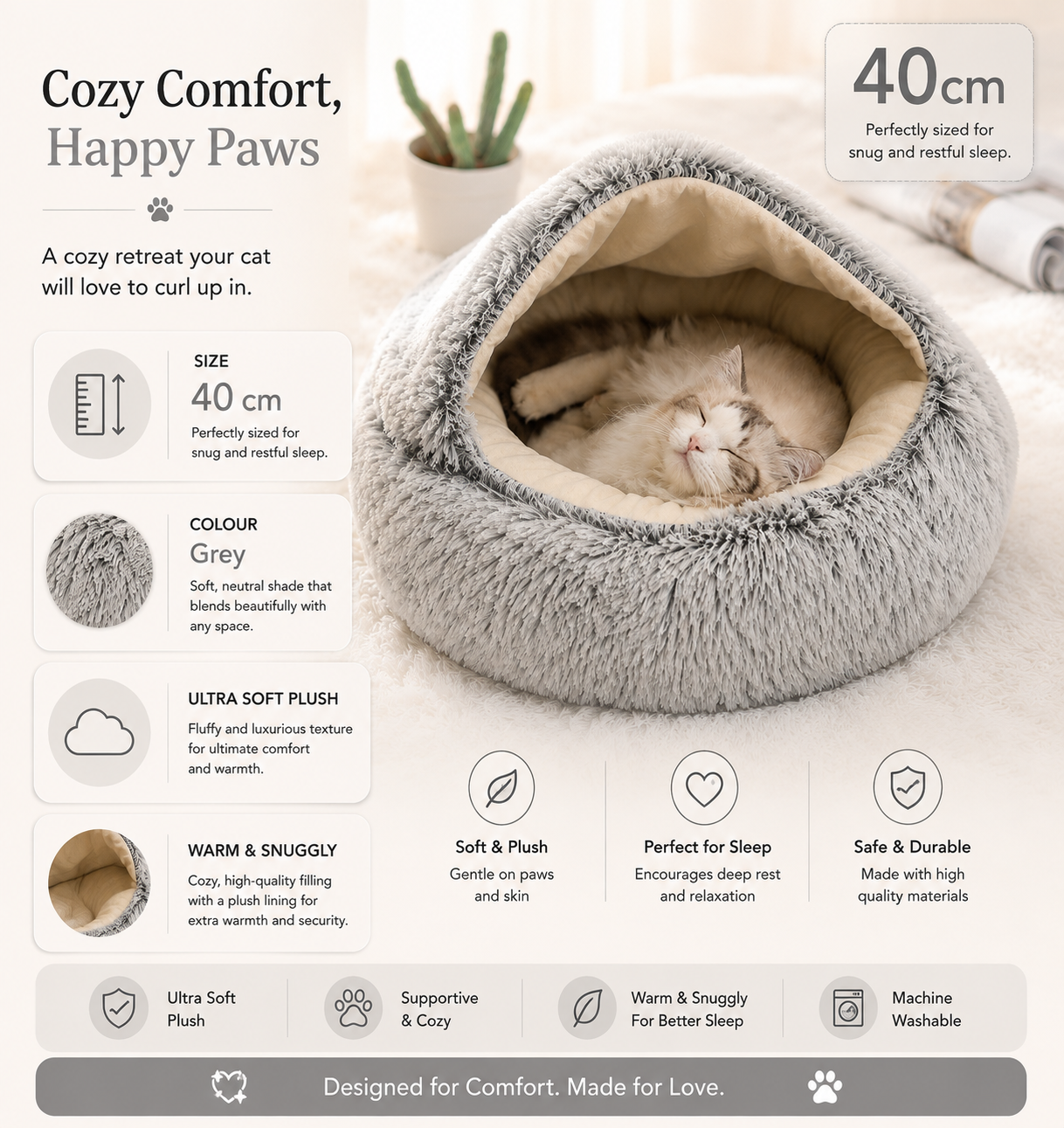 2-in-1 Plush Pet Bed