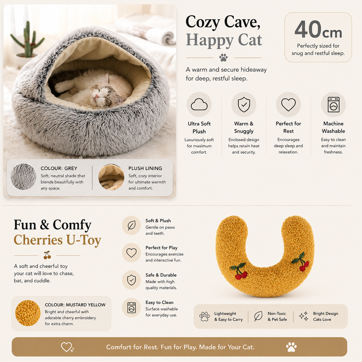 2-in-1 Plush Pet Bed