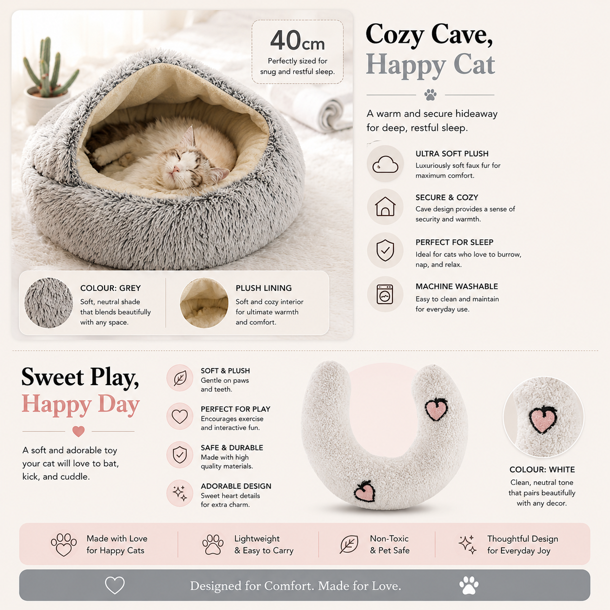 2-in-1 Plush Pet Bed
