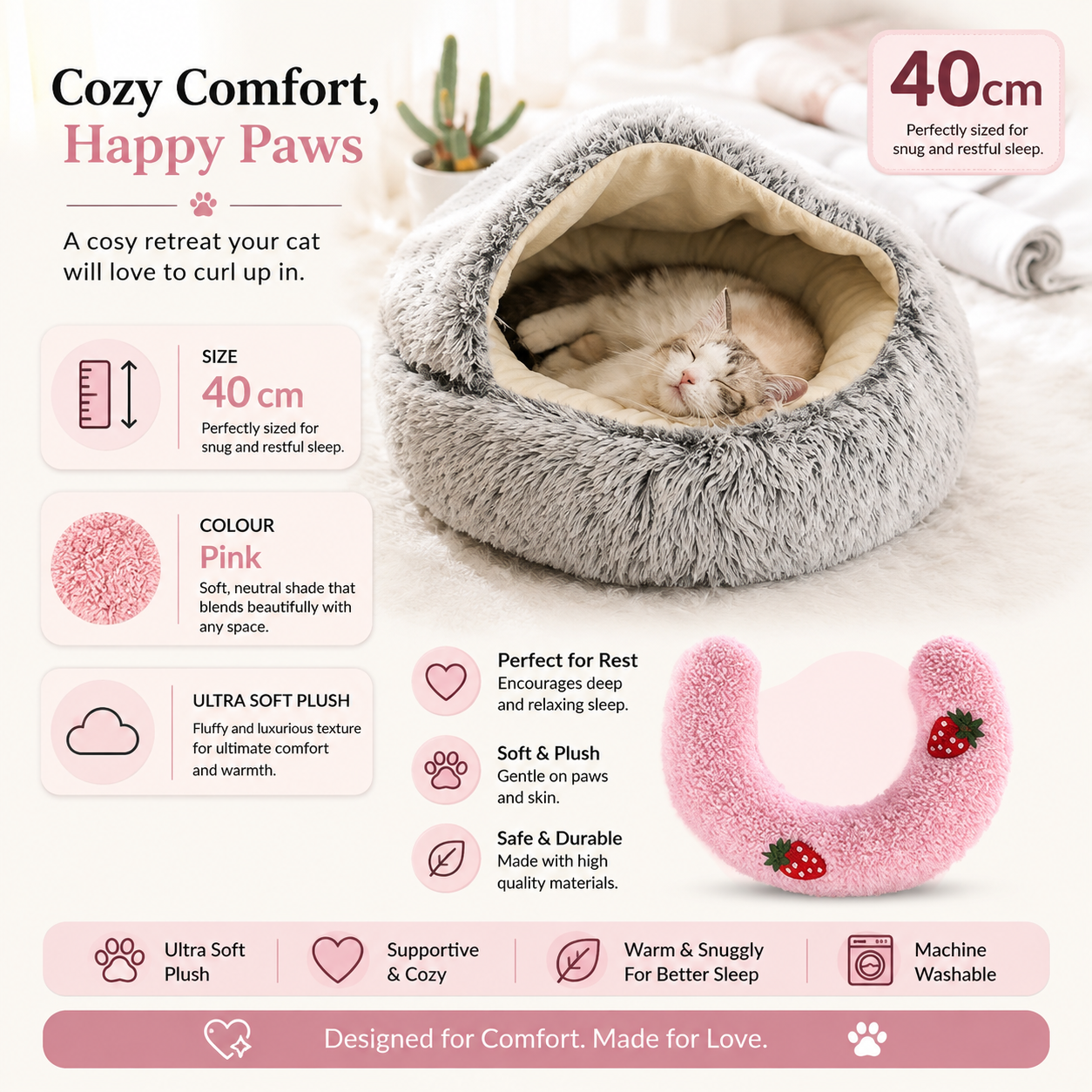 2-in-1 Plush Pet Bed