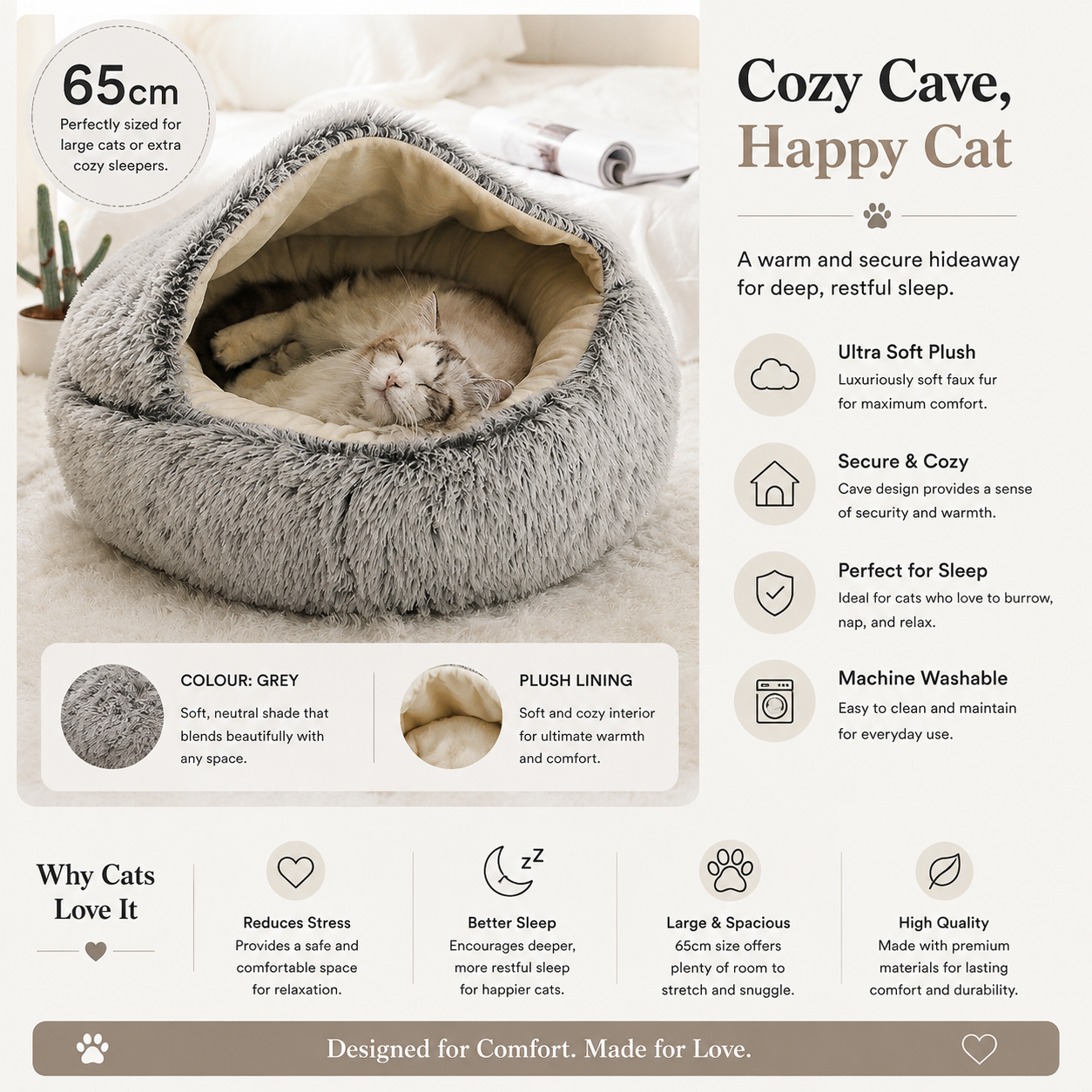 2-in-1 Plush Pet Bed