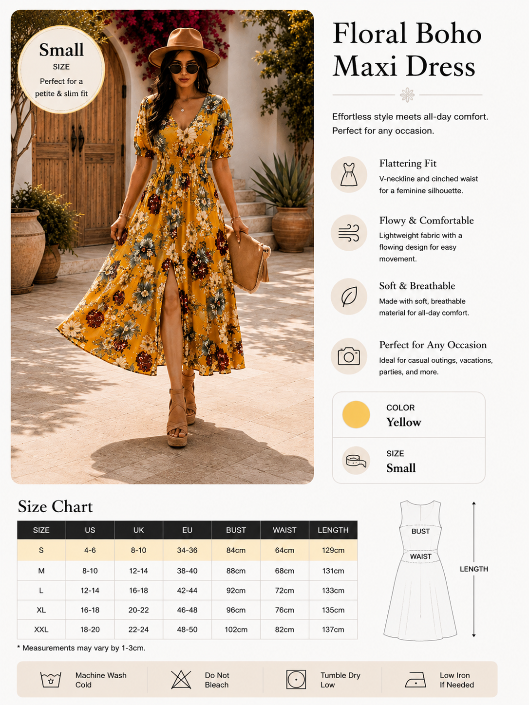 Floral Summer Maxi Beach Dress