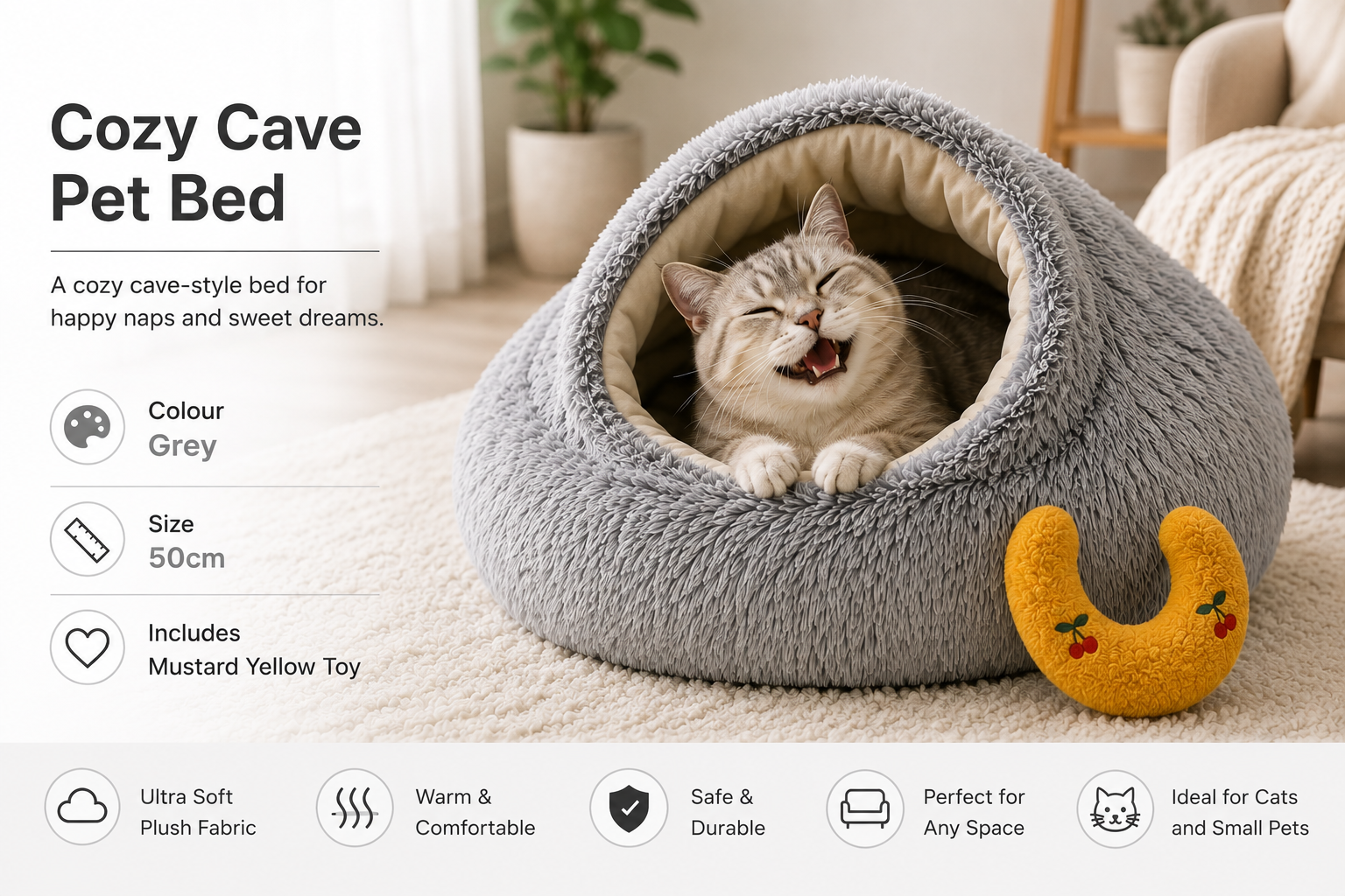 2-in-1 Plush Pet Bed