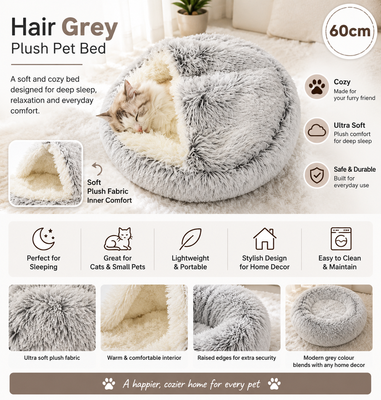 2-in-1 Plush Pet Bed