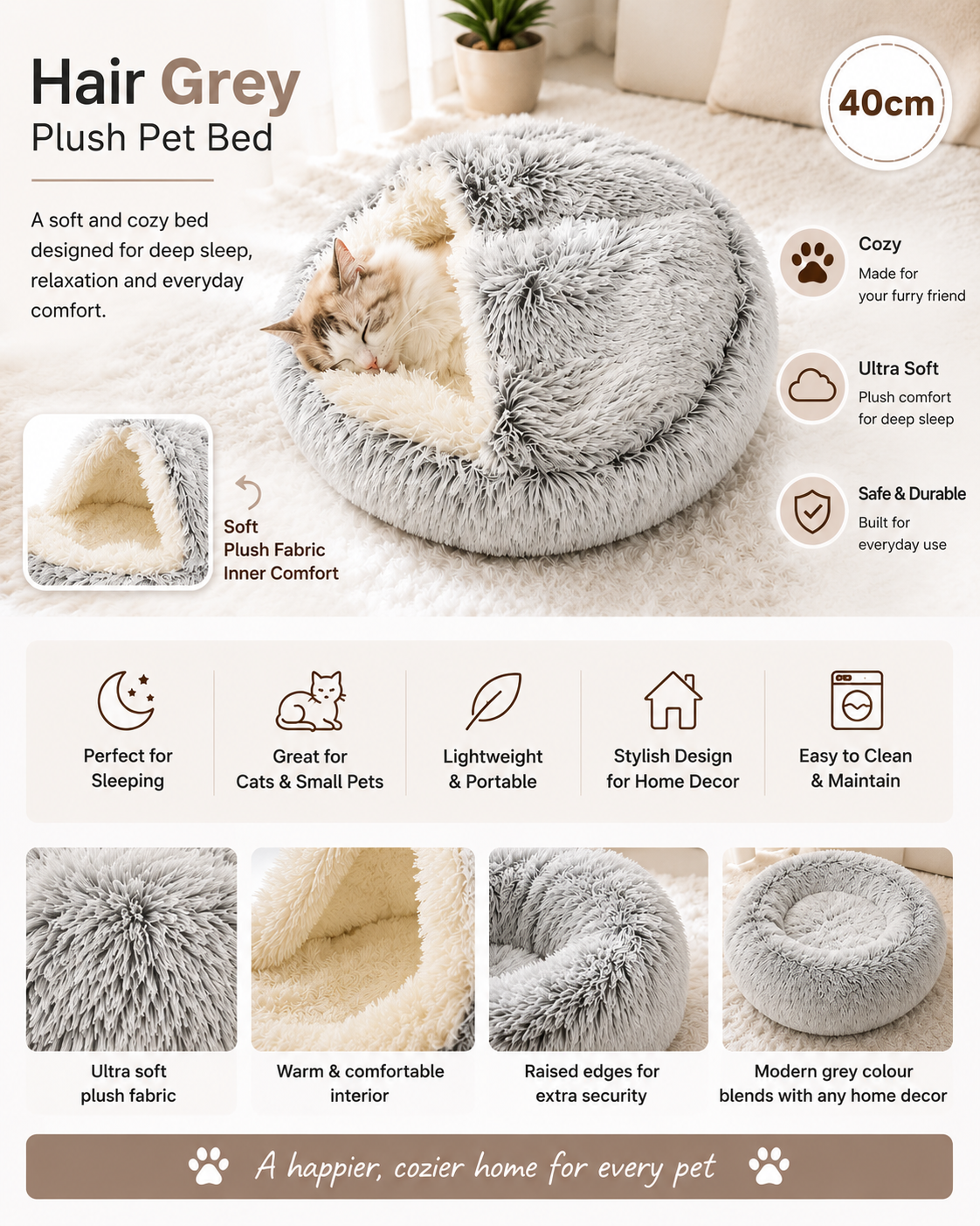 2-in-1 Plush Pet Bed