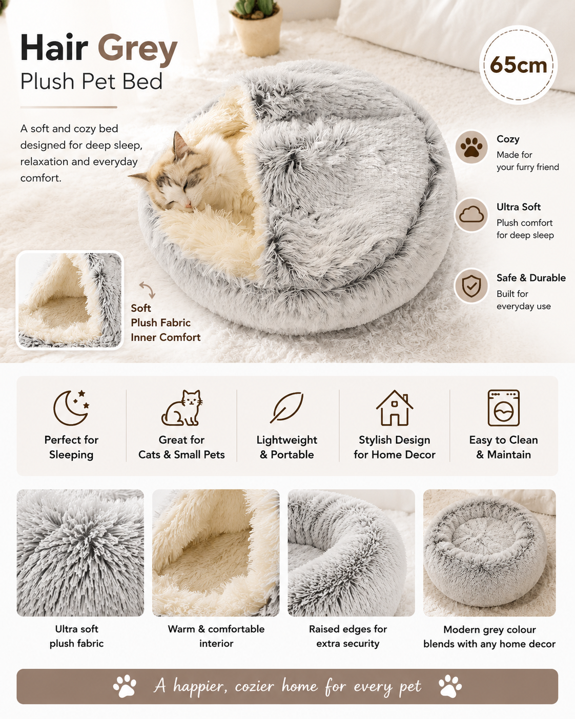 2-in-1 Plush Pet Bed