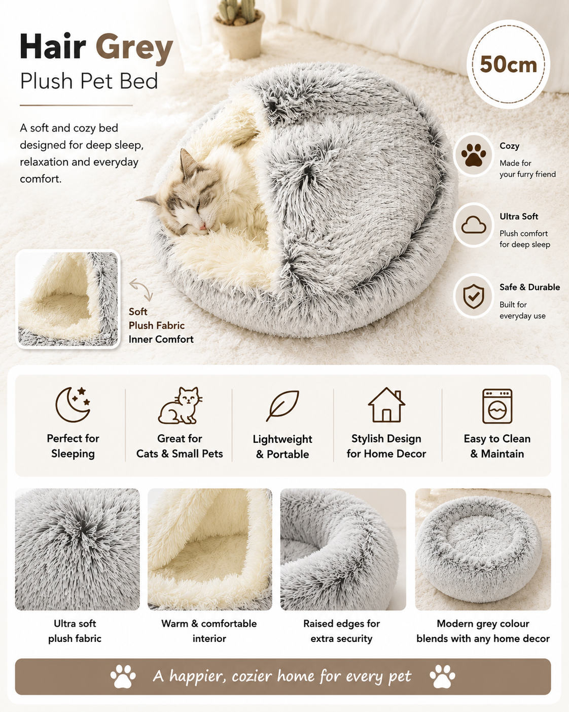2-in-1 Plush Pet Bed