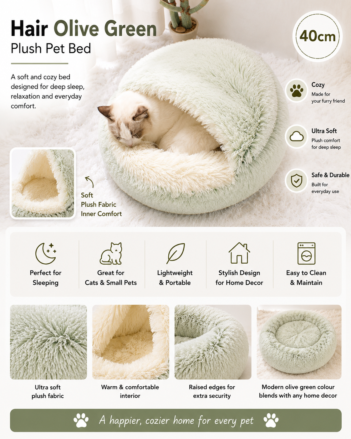 2-in-1 Plush Pet Bed