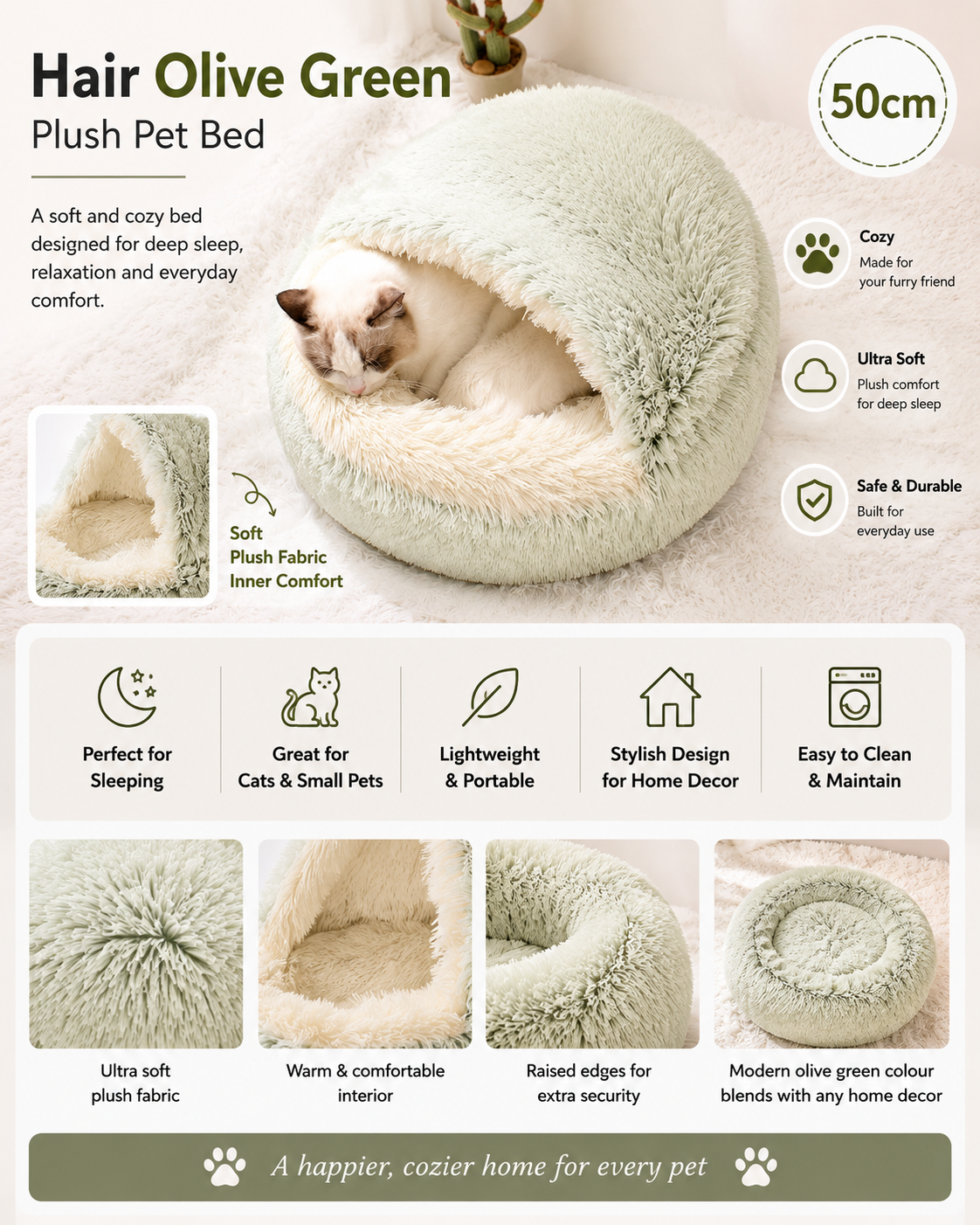 2-in-1 Plush Pet Bed