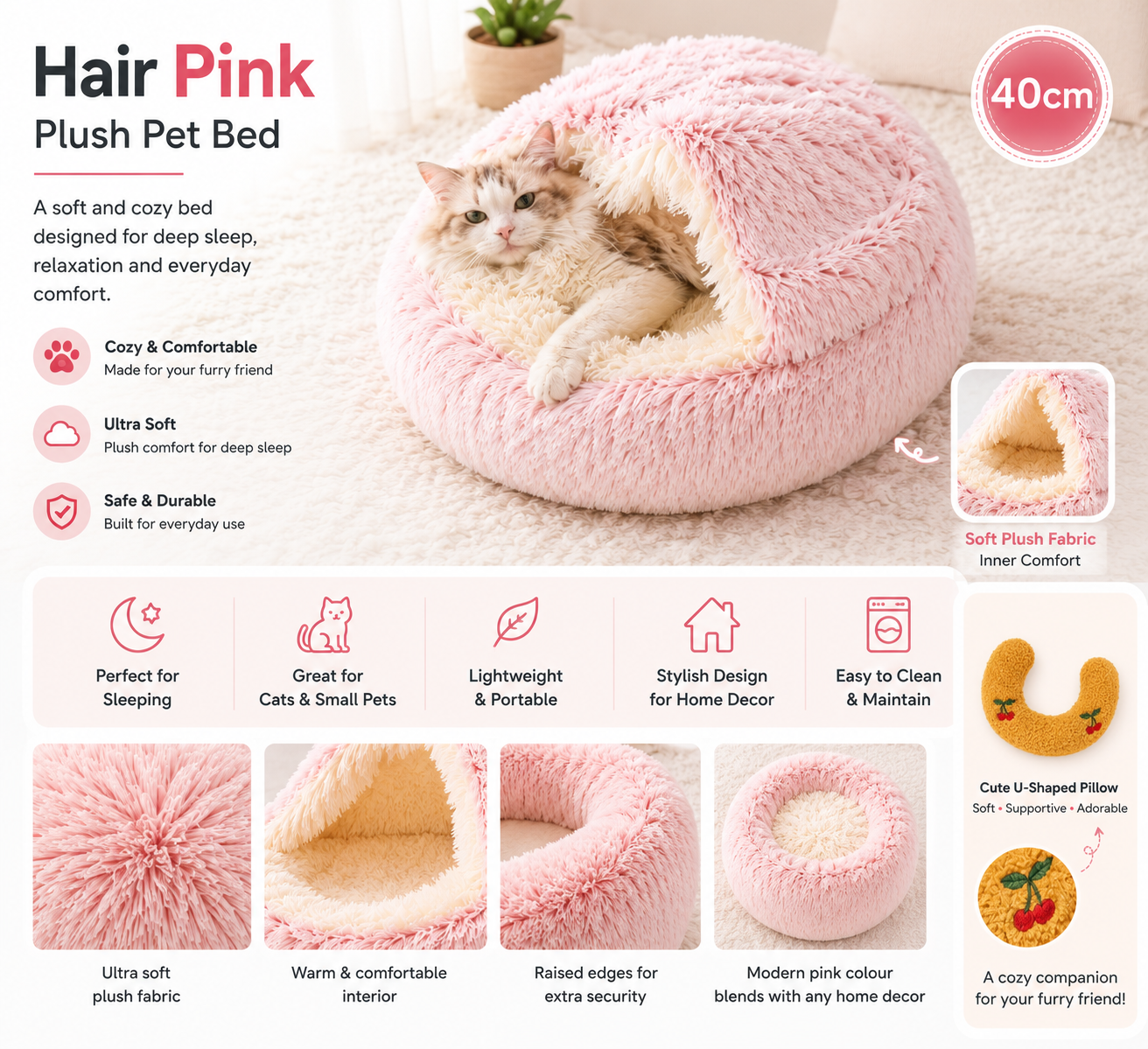 2-in-1 Plush Pet Bed