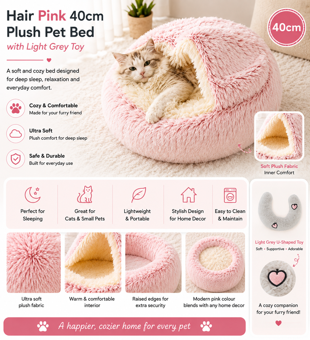 2-in-1 Plush Pet Bed