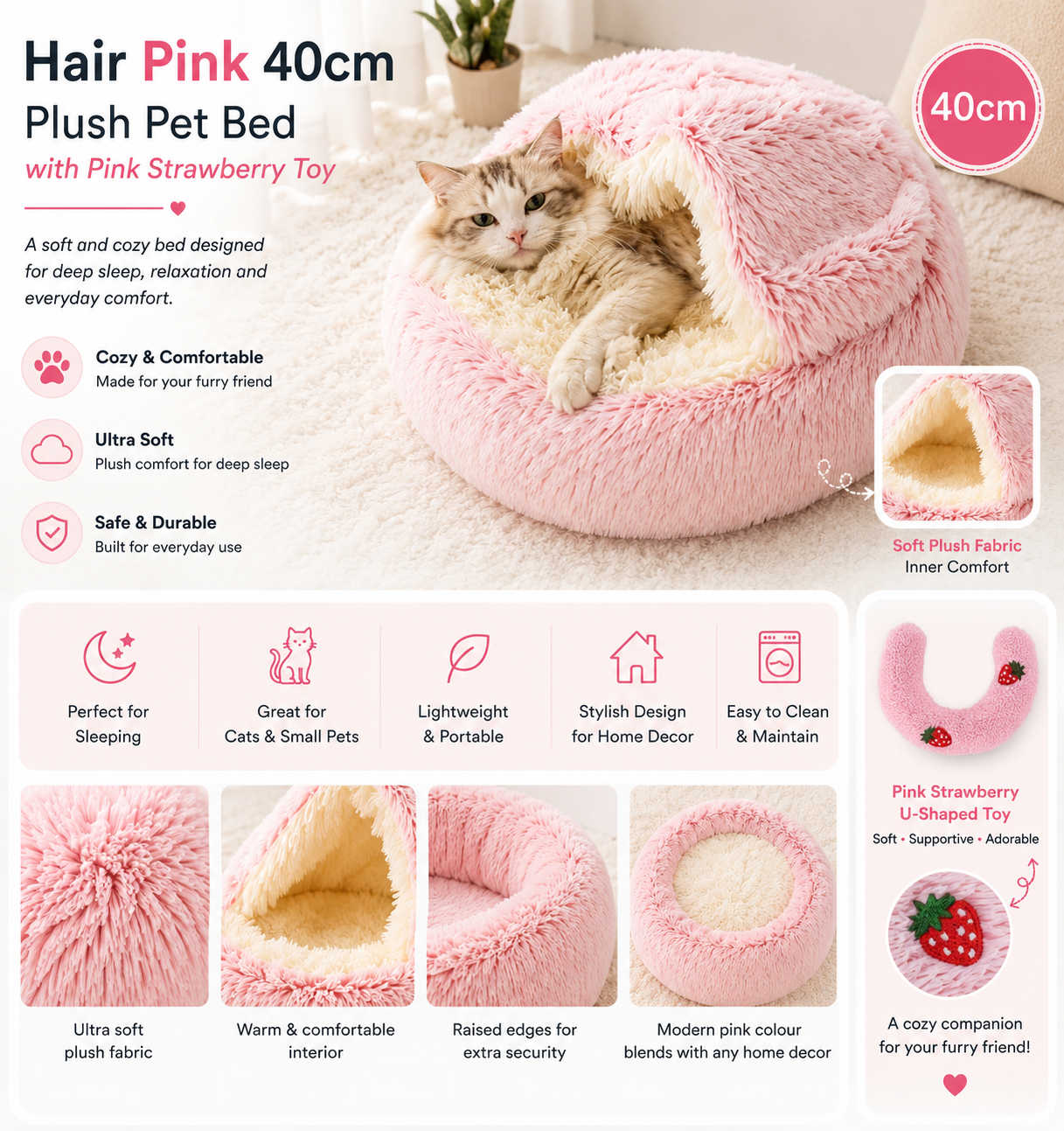 2-in-1 Plush Pet Bed