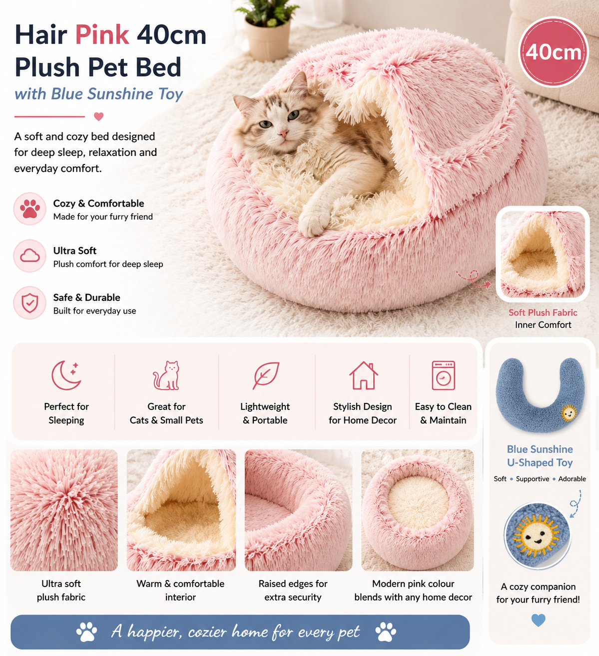 2-in-1 Plush Pet Bed